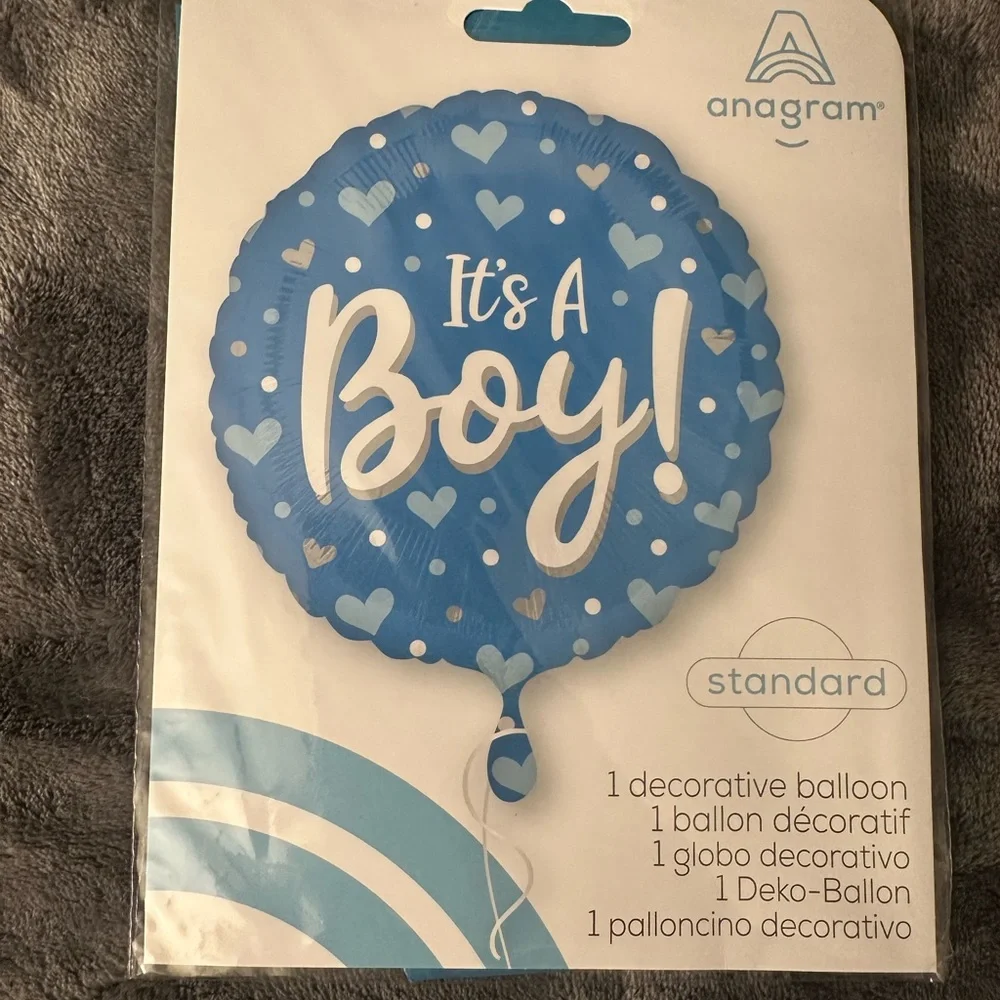 Baby Boy Balloons Gender Reveal Shower Foil 3 Packs Party Decorations